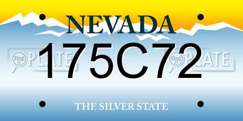 175C72 Nevada License Plate
