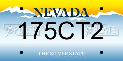 175CT2 Nevada License Plate