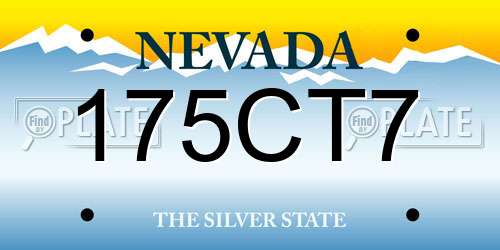 175CT7 Nevada License Plate