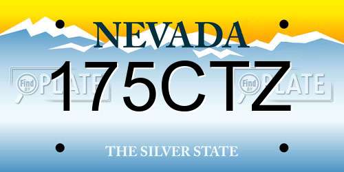 175CTZ Nevada License Plate