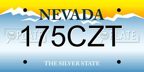175CZT Nevada License Plate