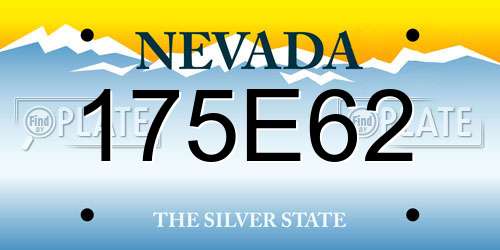 175E62 Nevada License Plate