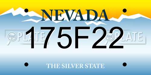 175F22 Nevada License Plate