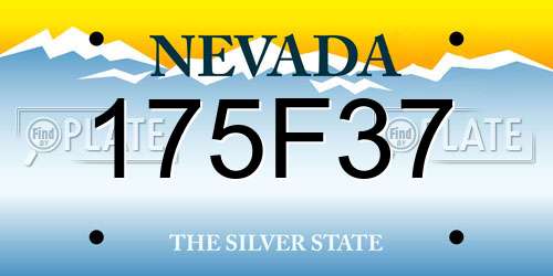 175F37 Nevada License Plate