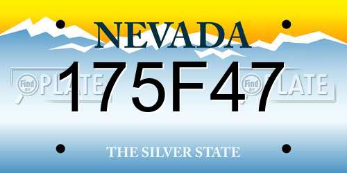 175F47 Nevada License Plate