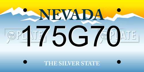 175G70 Nevada License Plate