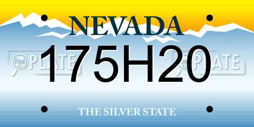 175H20 Nevada License Plate
