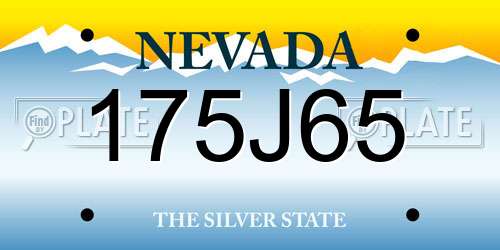 175J65 Nevada License Plate