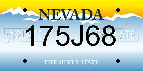 175J68 Nevada License Plate