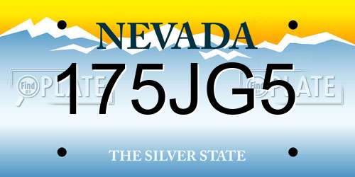 175JG5 Nevada License Plate