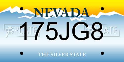 175JG8 Nevada License Plate