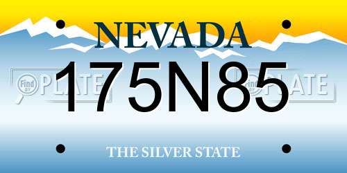 175N85 Nevada License Plate