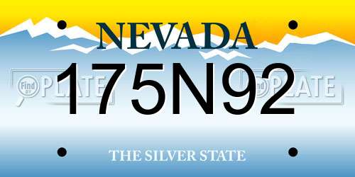 175N92 Nevada License Plate