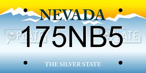175NB5 Nevada License Plate
