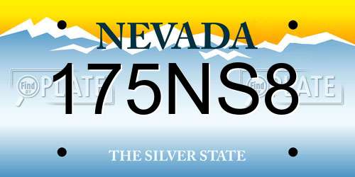 175NS8 Nevada License Plate
