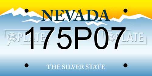 175P07 Nevada License Plate