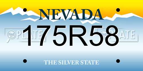 175R58 Nevada License Plate
