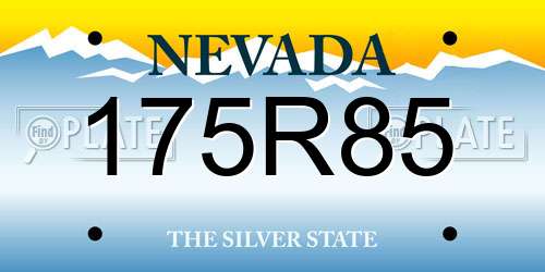 175R85 Nevada License Plate