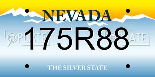175R88 Nevada License Plate