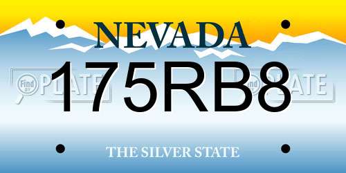 175RB8 Nevada License Plate