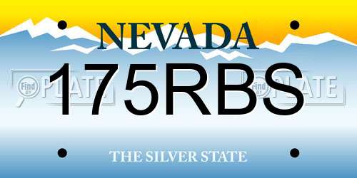 175RBS Nevada License Plate