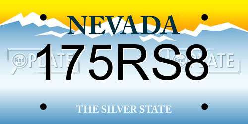 175RS8 Nevada License Plate