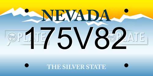 175V82 Nevada License Plate