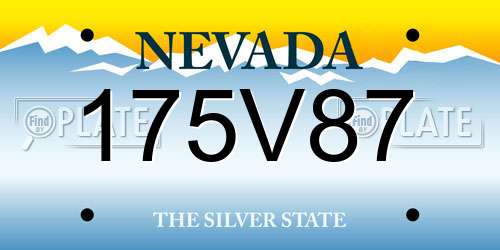 175V87 Nevada License Plate