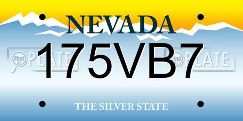 175VB7 Nevada License Plate