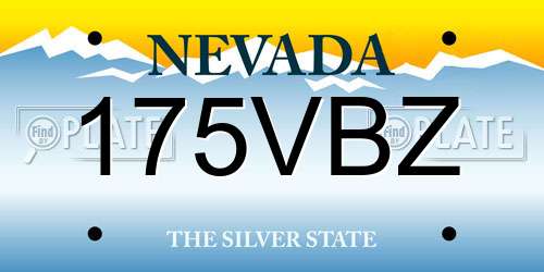 175VBZ Nevada License Plate