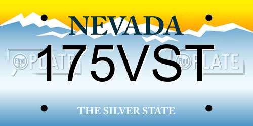 175VST Nevada License Plate