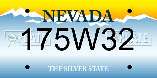 175W32 Nevada License Plate