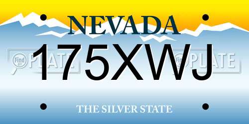 175XWJ Nevada License Plate