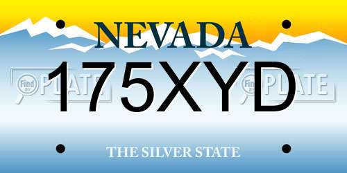 175XYD Nevada License Plate