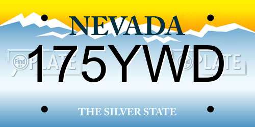 175YWD Nevada License Plate