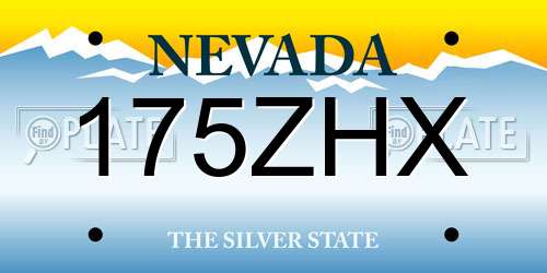175ZHX Nevada License Plate