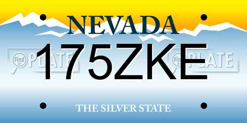 175ZKE Nevada License Plate