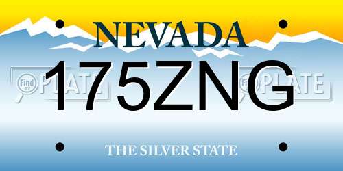 175ZNG Nevada License Plate