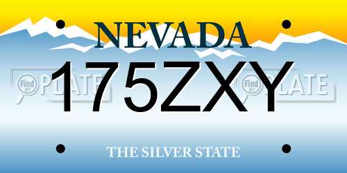175ZXY Nevada License Plate