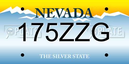 175ZZG Nevada License Plate