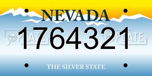 1764321 Nevada License Plate