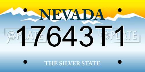 17643T1 Nevada License Plate