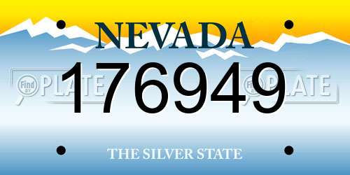 176949 Nevada License Plate