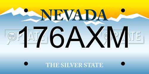 176AXM Nevada License Plate