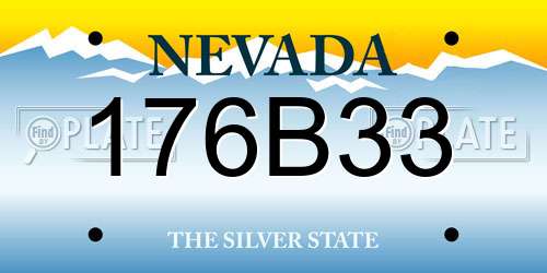 176B33 Nevada License Plate