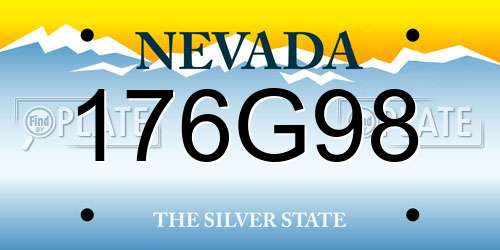 176G98 Nevada License Plate