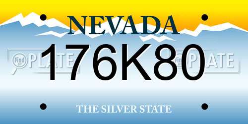 176K80 Nevada License Plate