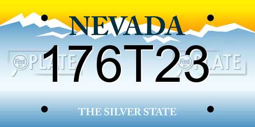 176T23 Nevada License Plate