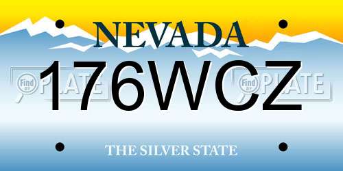176WCZ Nevada License Plate