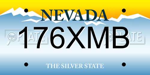 176XMB Nevada License Plate